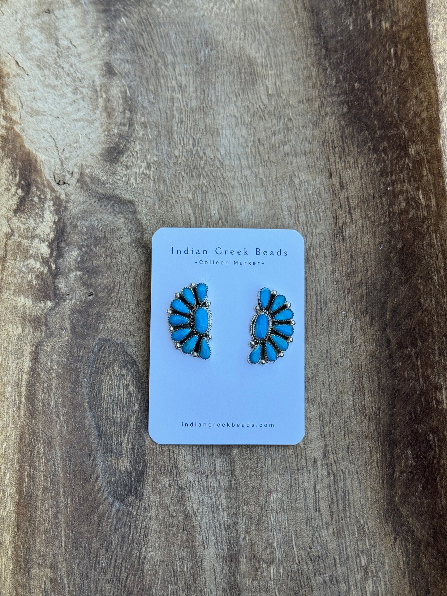 Blue Kingman Half Cluster Earrings