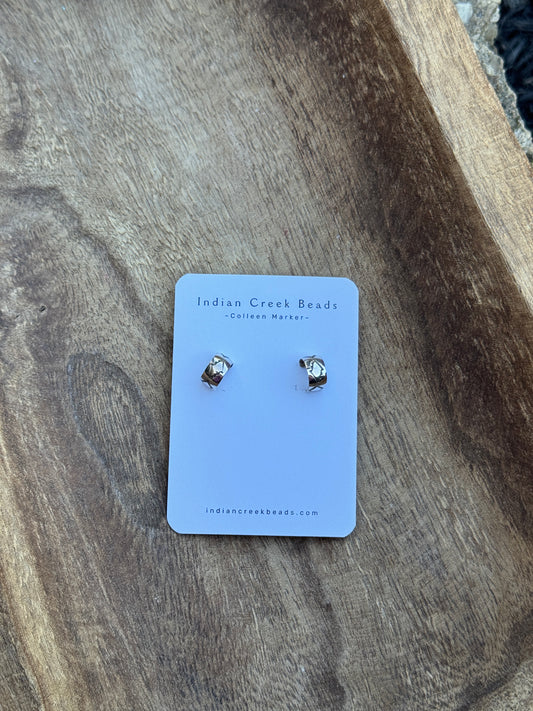 Dainty Stamped Sterling Hoops