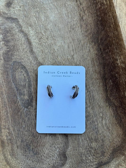Sterling Detail Hoops