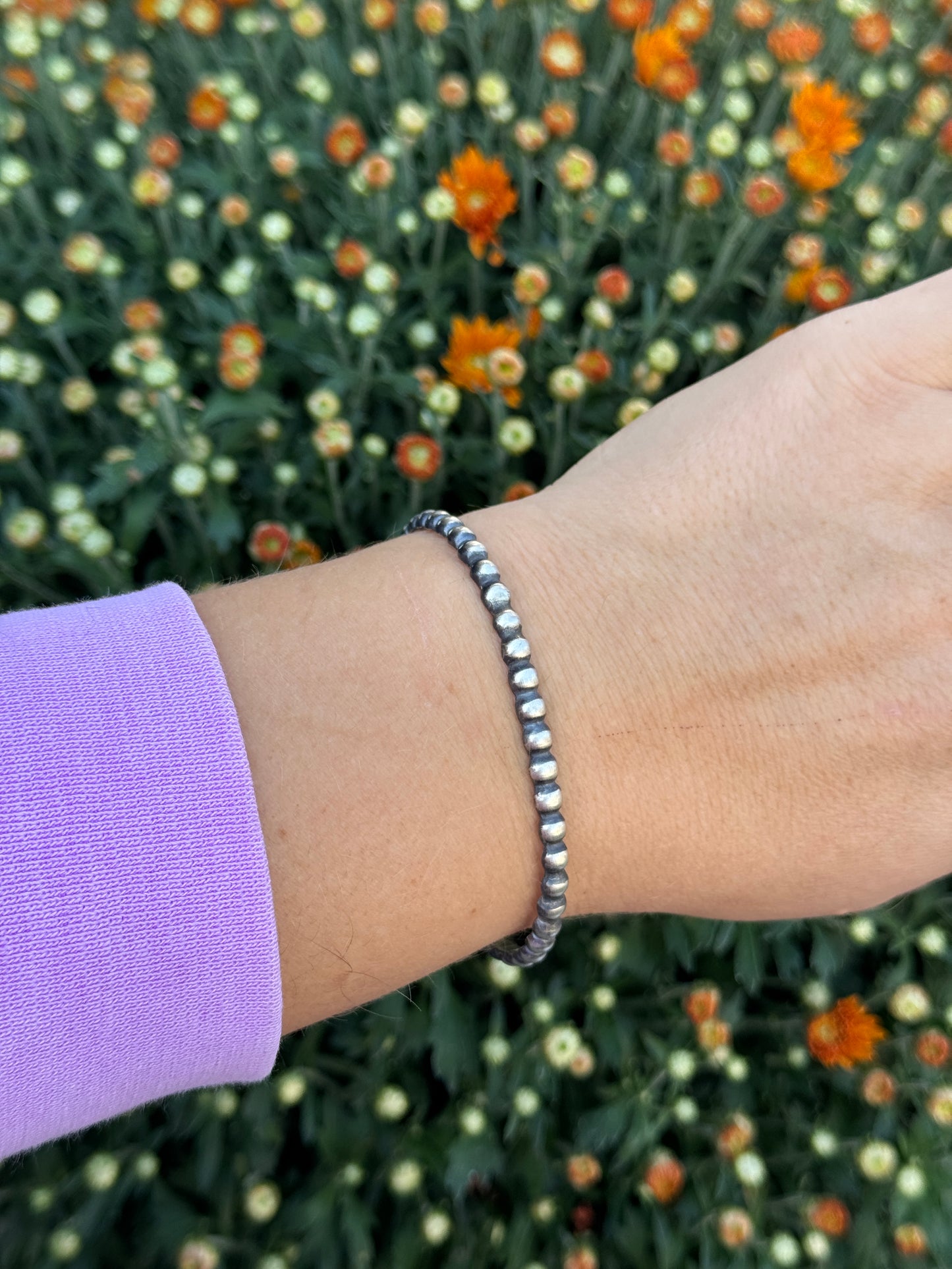 Sterling 5mm Beaded Cuff