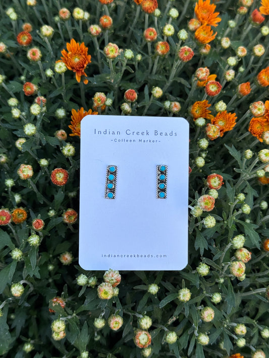 4 stone Turquoise Bar Earrings