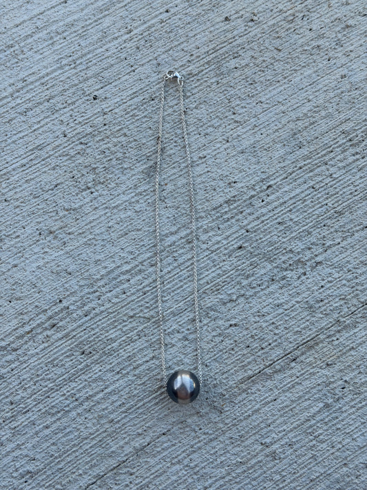 15" 18mm Pearl on Sterling Chain