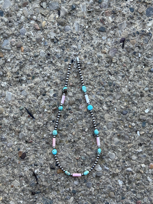 16.5-18" Pink Conch & #8 Turquoise