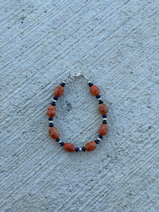 7-8" Apple Coral & Lapis