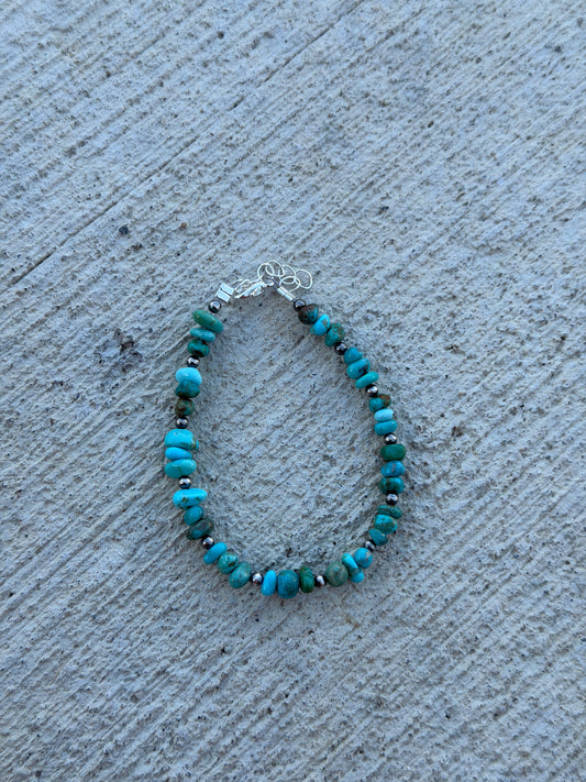 7-8" Pearl & Turquoise Chip