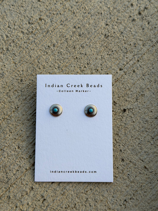 Sterling Turquoise Line Studs