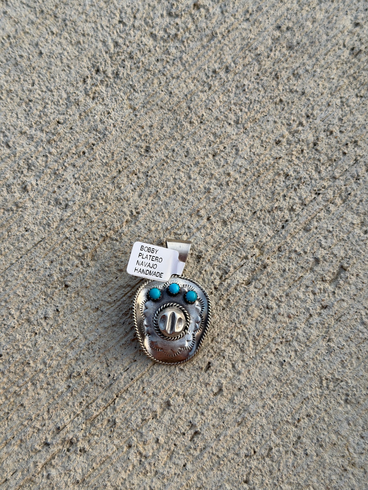 Turquoise Cowboy Hat Pendant