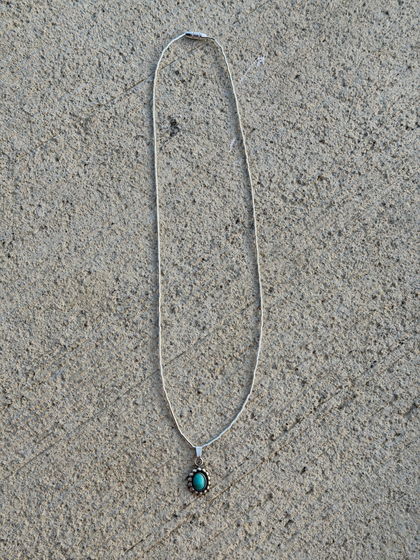 18" Liquid Silver & Turquoise