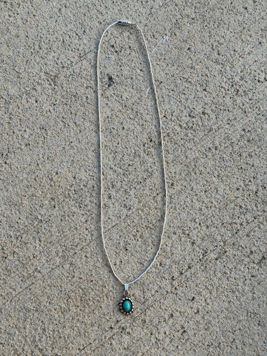 18" Liquid Silver & Turquoise