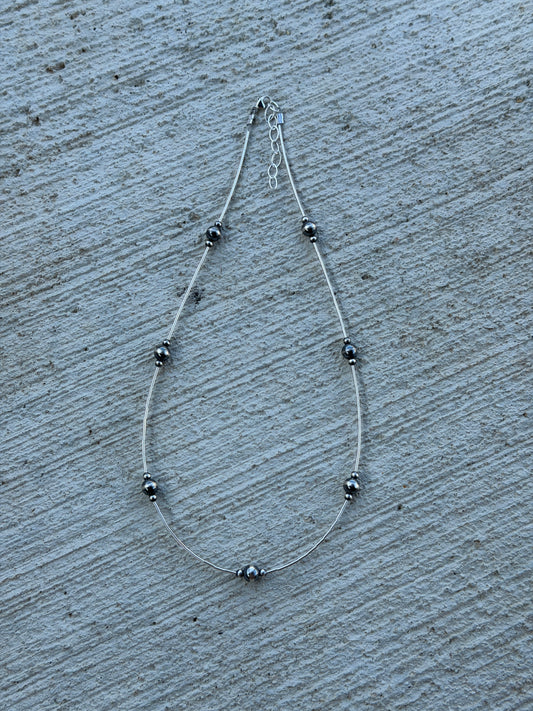 16-18" Liquid Silver & Pearl
