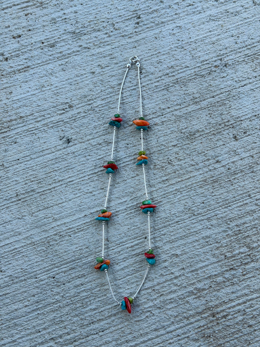 17" Liquid Silver, Spiny, Turquoise
