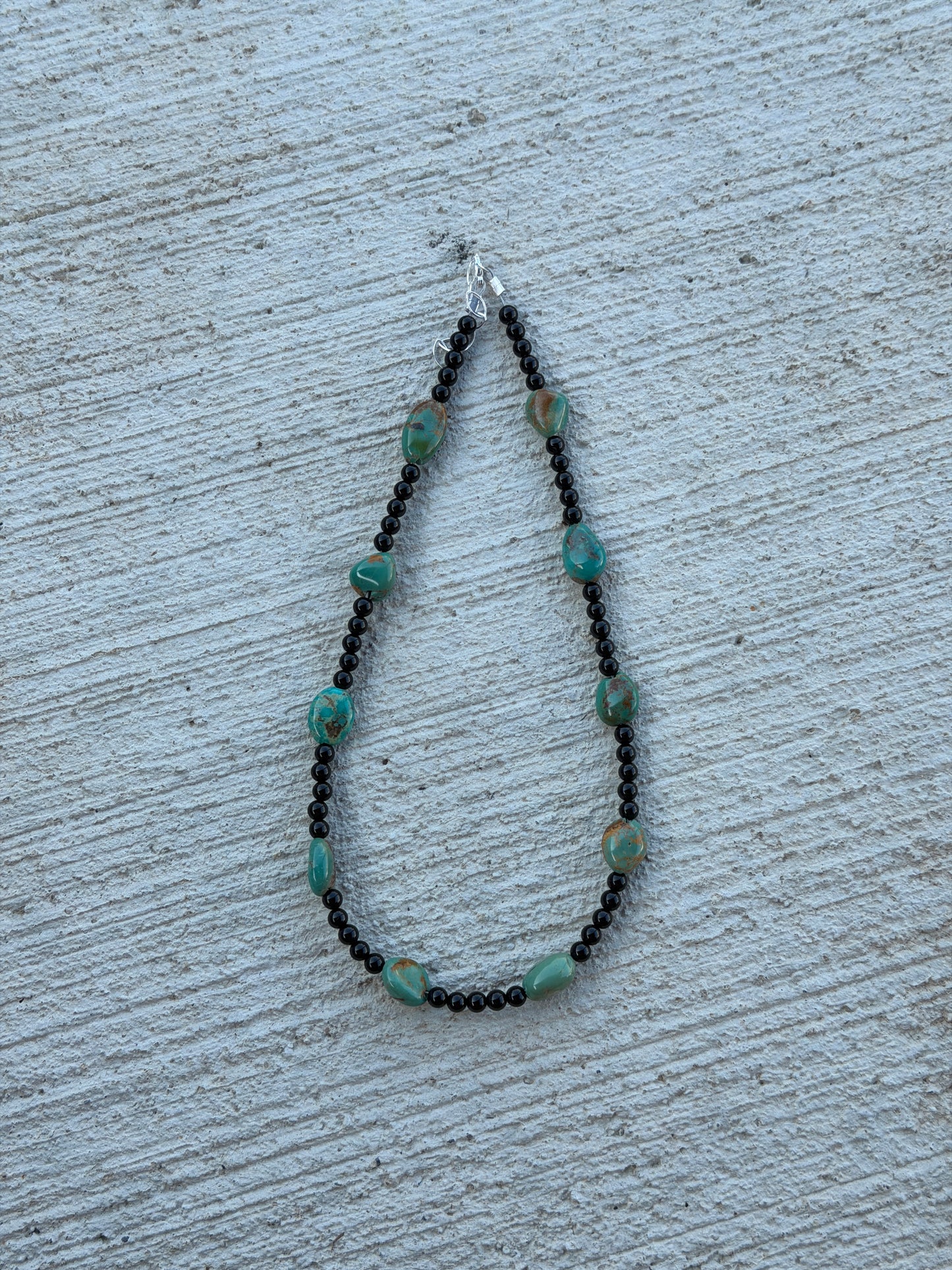 15-16.5" Black Onyx & Turquoise