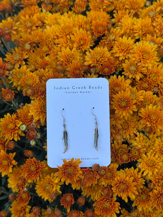 Sterling Silver Feather Earrings
