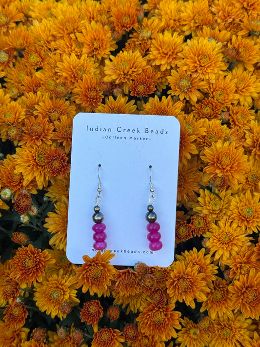 Hot Pink Quartz Earrings
