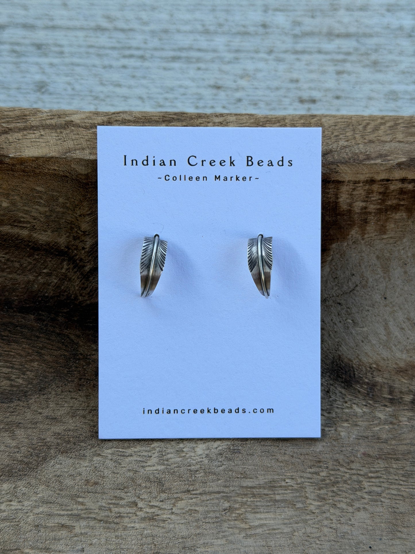 Sterling Feather Hoop Earrings