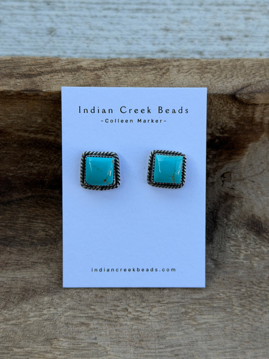Turquoise Square Earrings