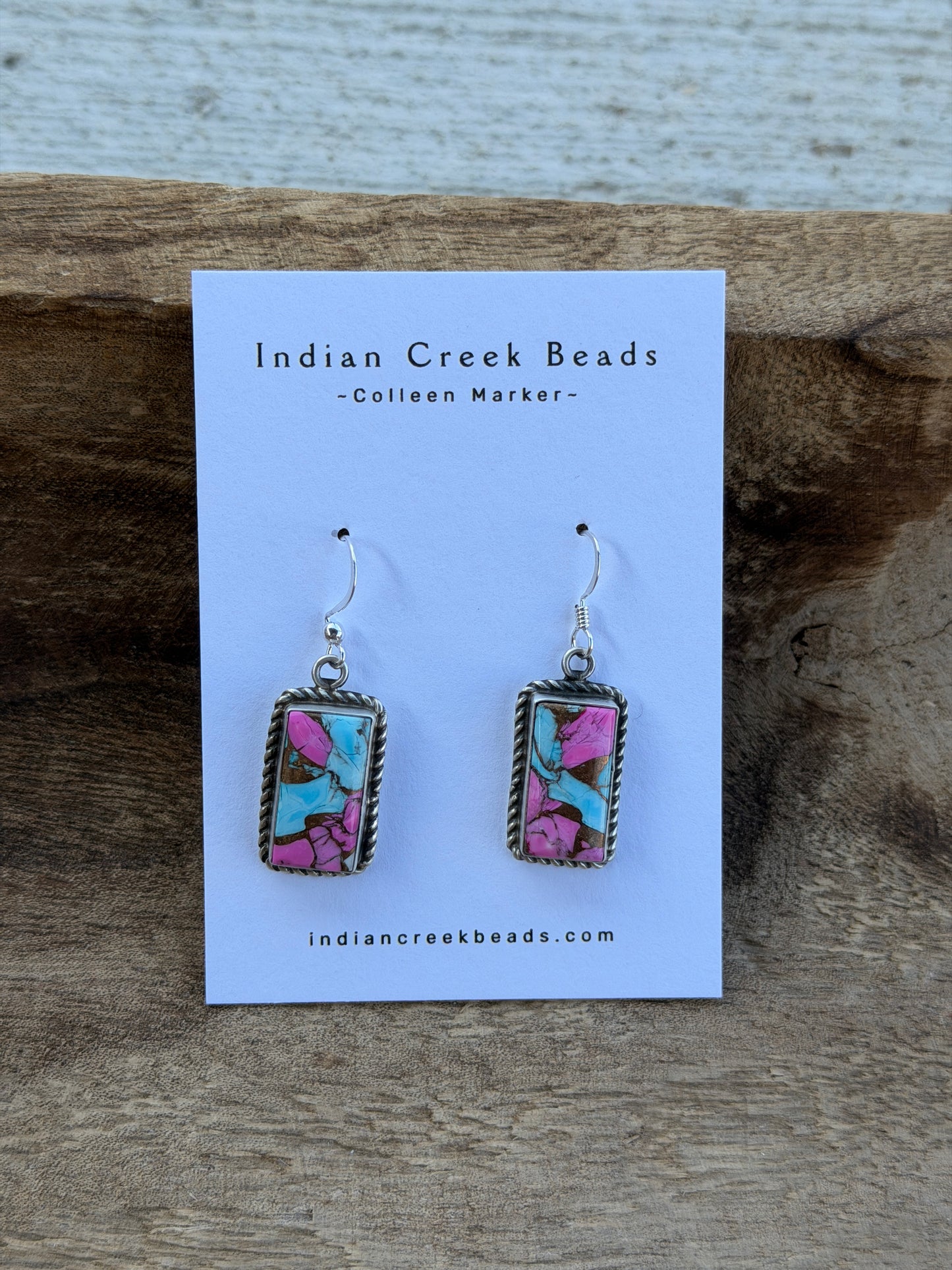 Cotton Candy Dahlia Dangle Earrings