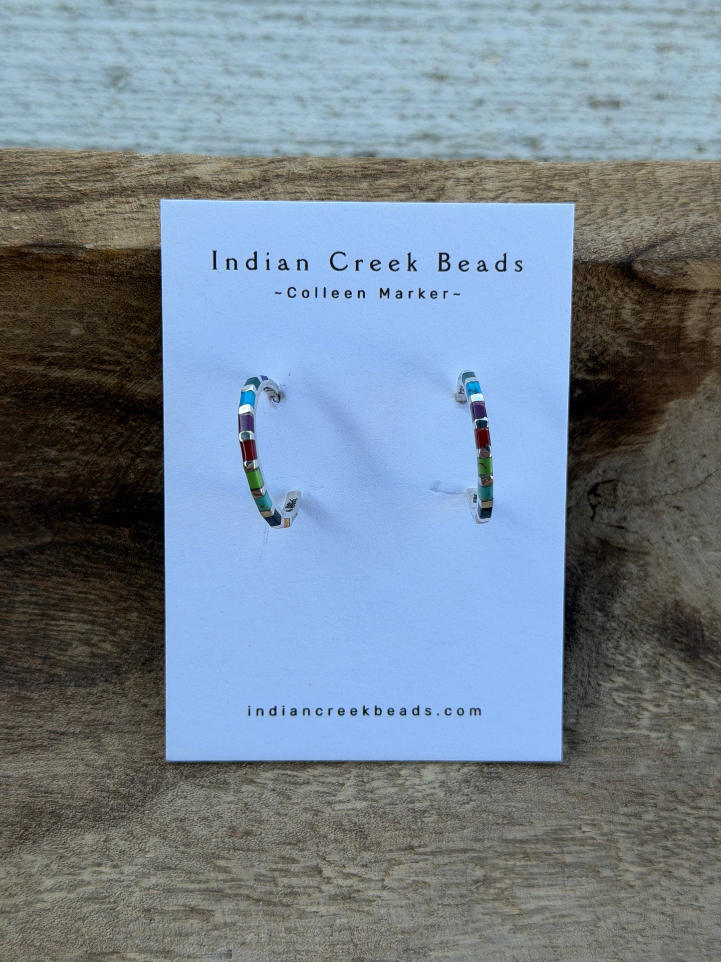 Sterling Multi-Stone Hoop Earrings