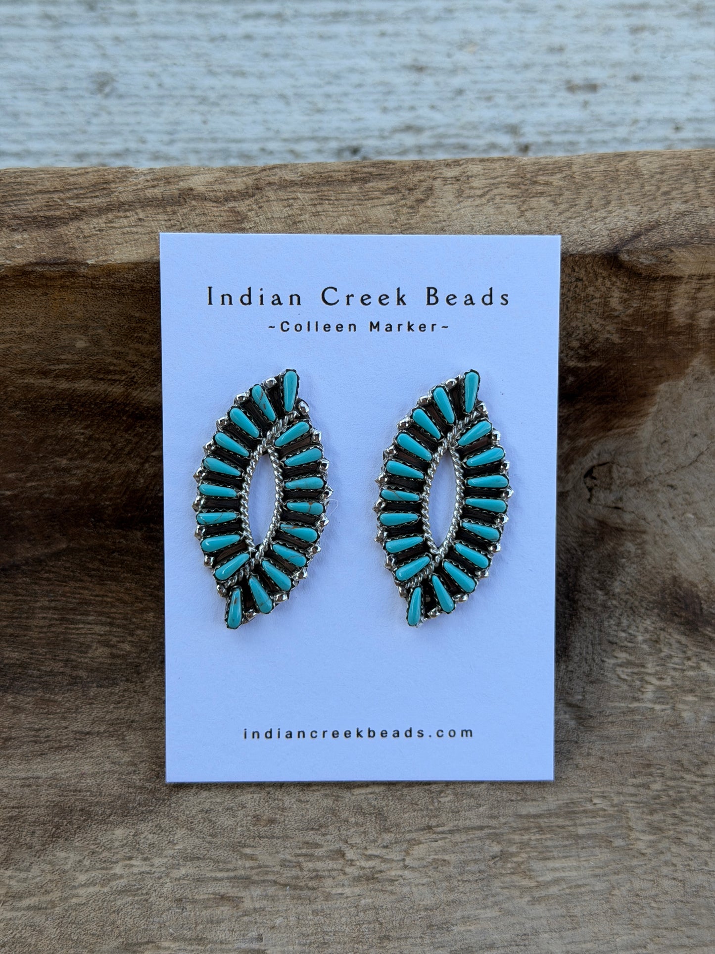 Turquoise Cluster Needlepoint Earrings