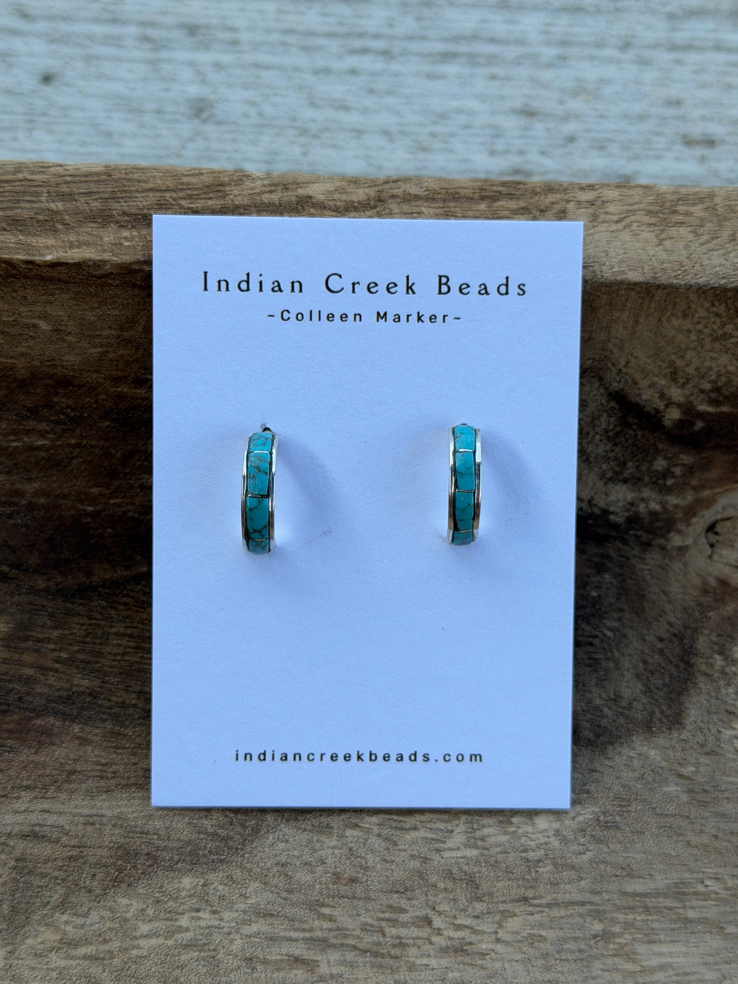 Turquoise Inlay Hoop Earrings