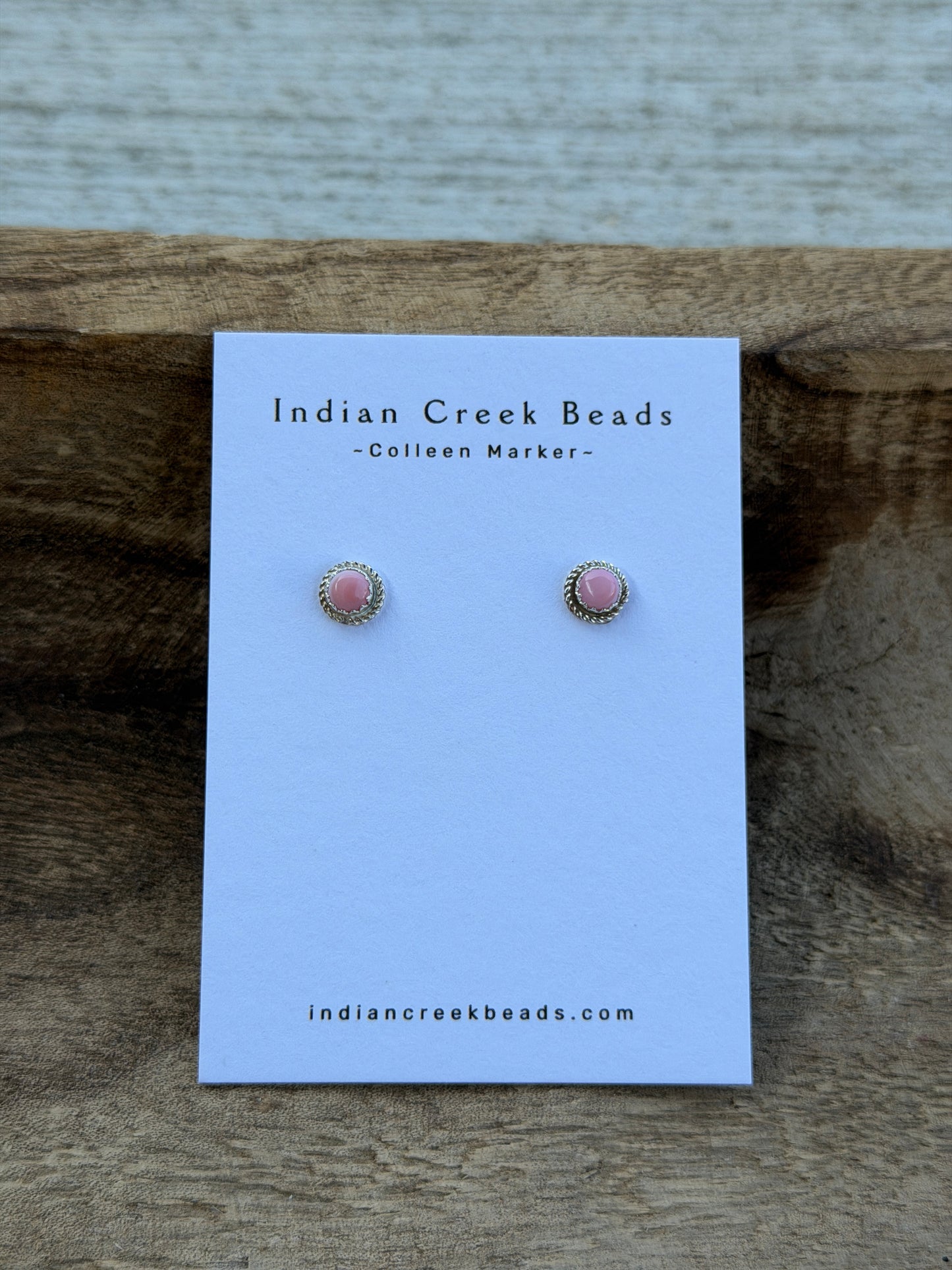 Pink Conch Sterling Studs