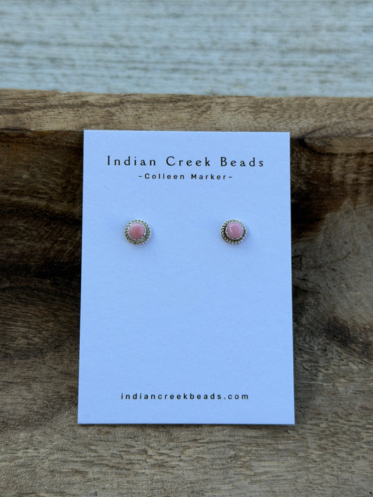 Pink Conch Sterling Studs