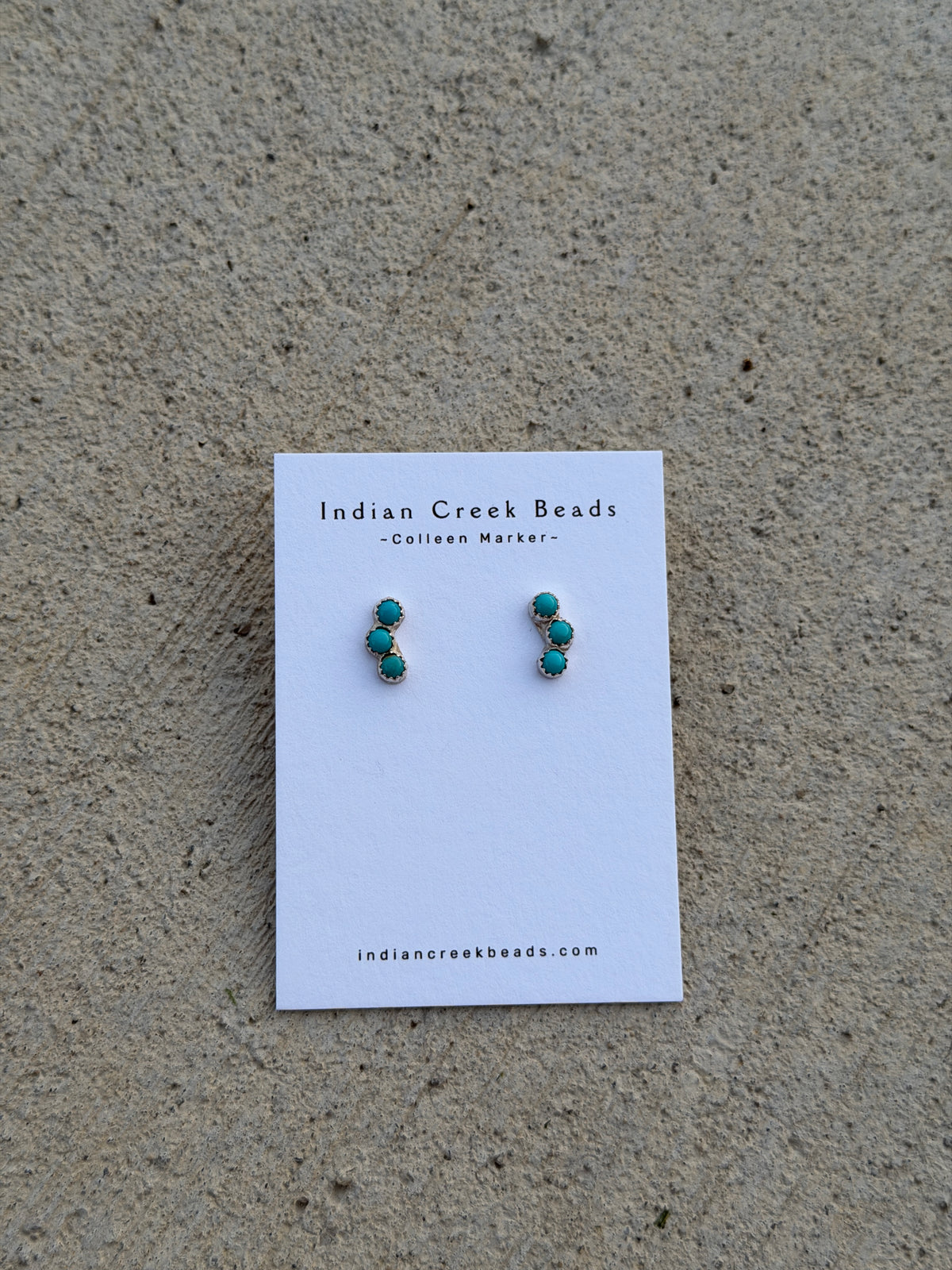 3 stone Turquoise Studs