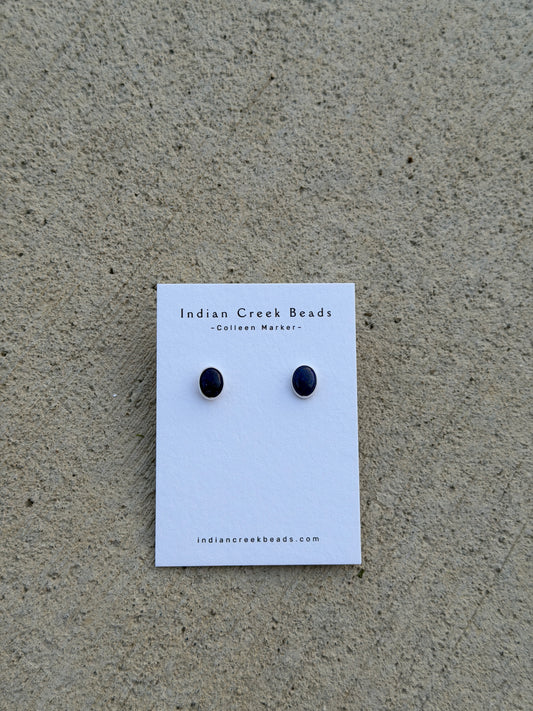 Blue Lapis Oval Studs