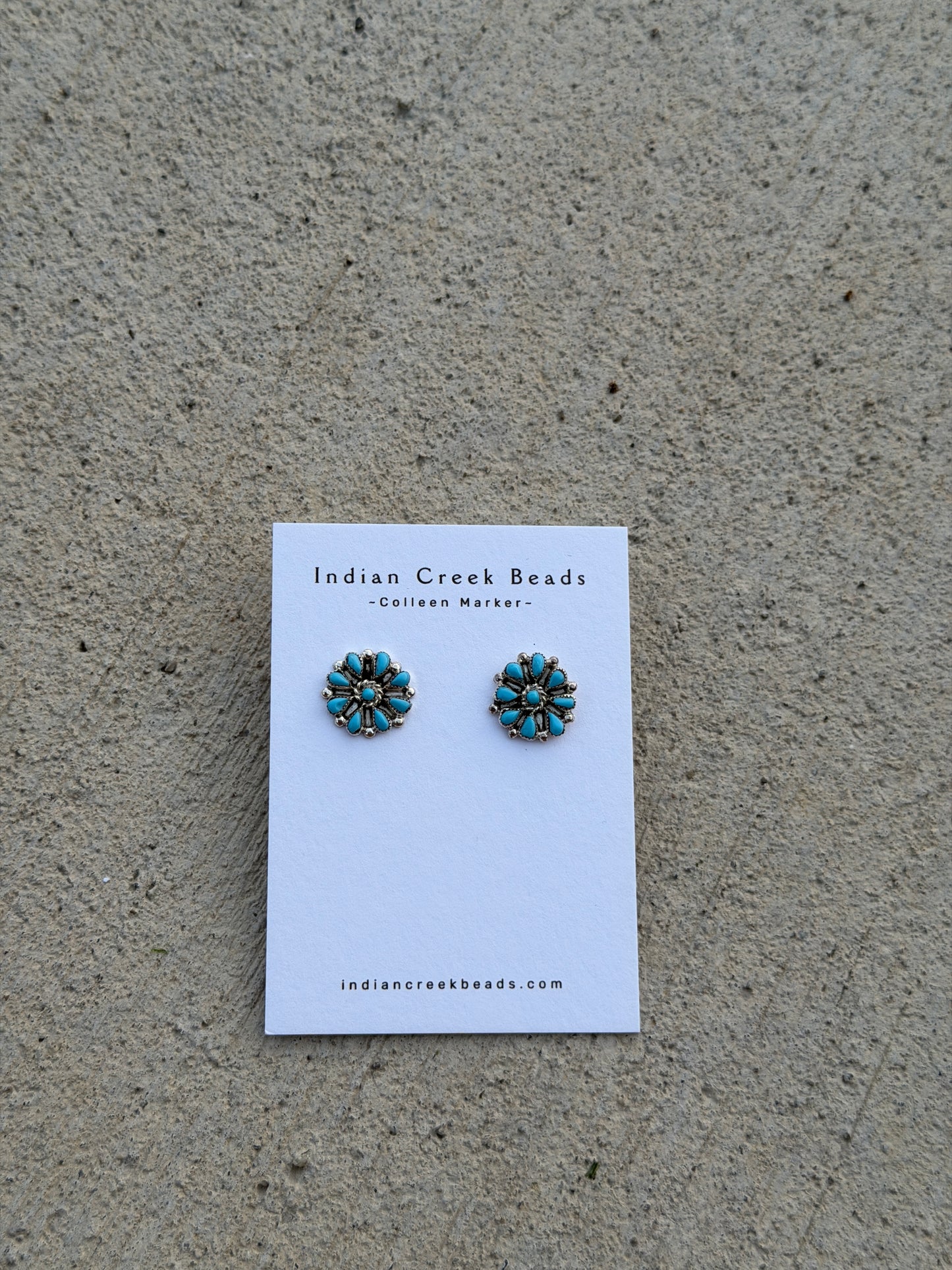 Turquoise Sterling Cluster Earrings