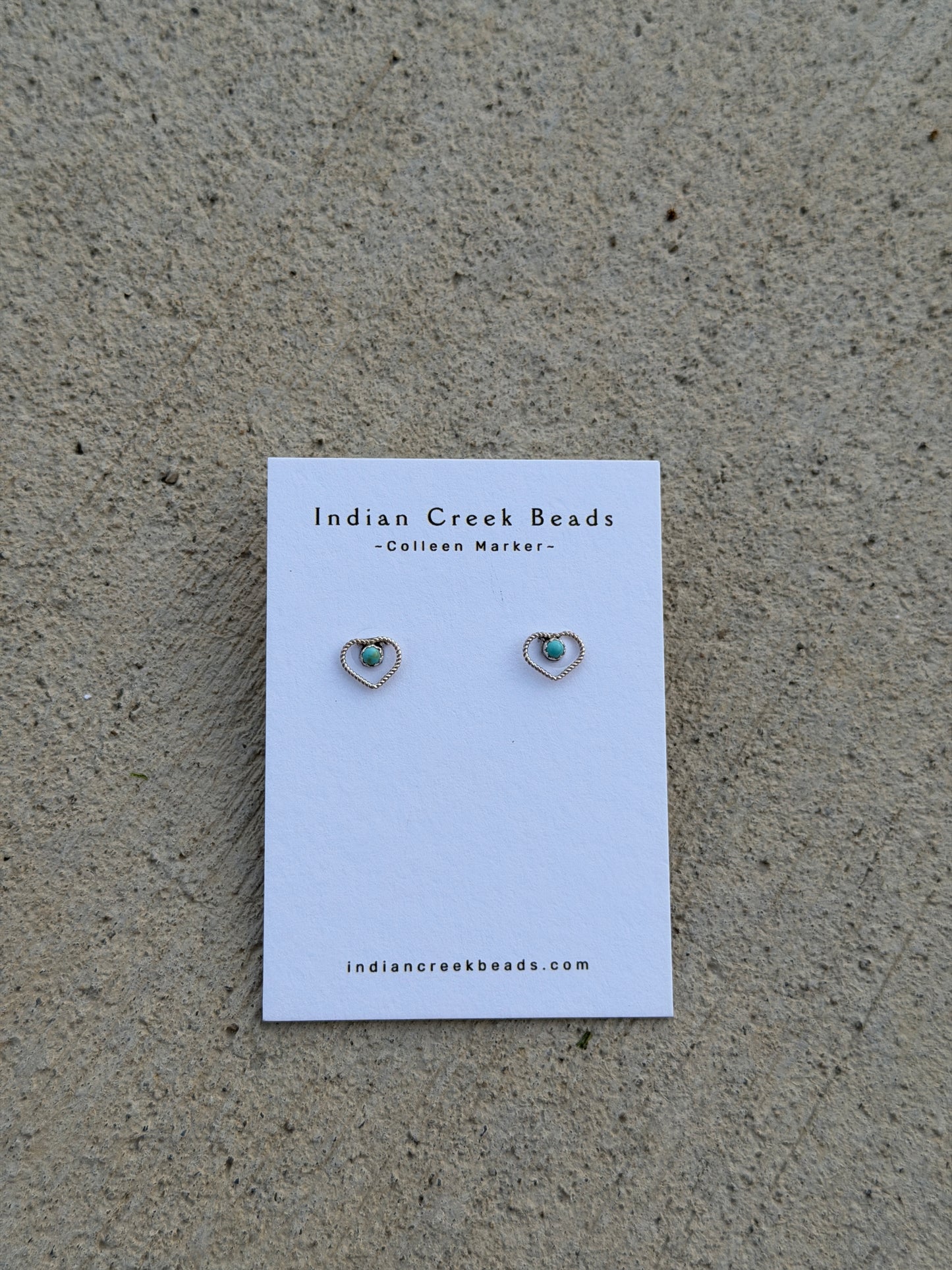 Sterling Turquoise Heart Studs