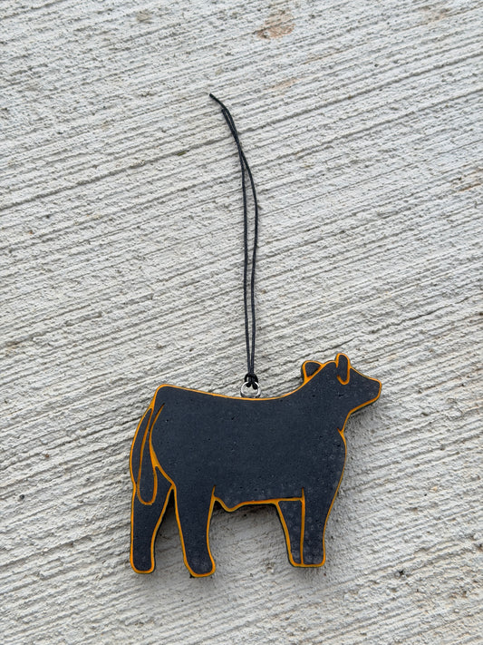 Orange Steer Freshie- Black Ice