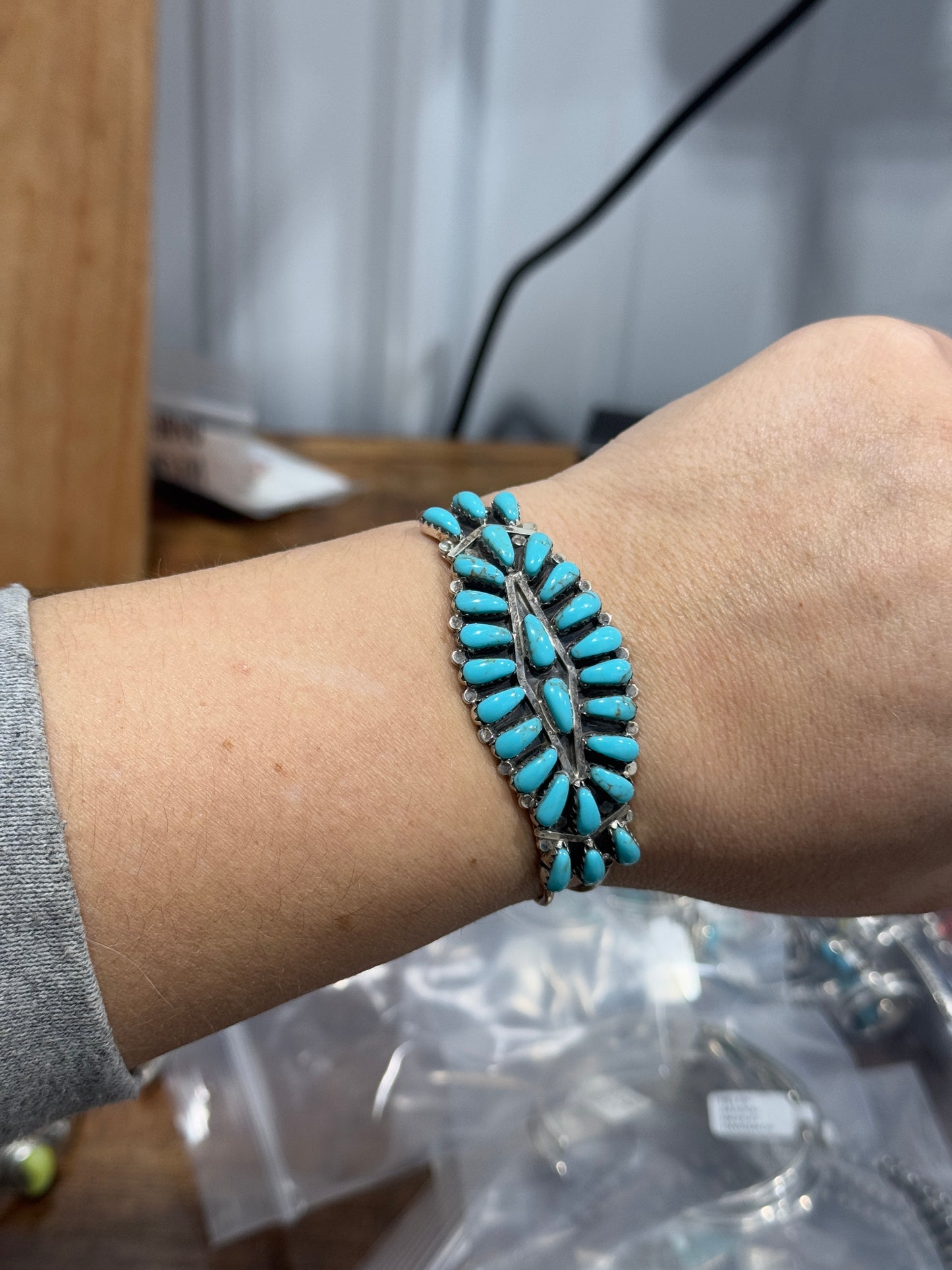 Kingman Turquoise Cluster Cuff