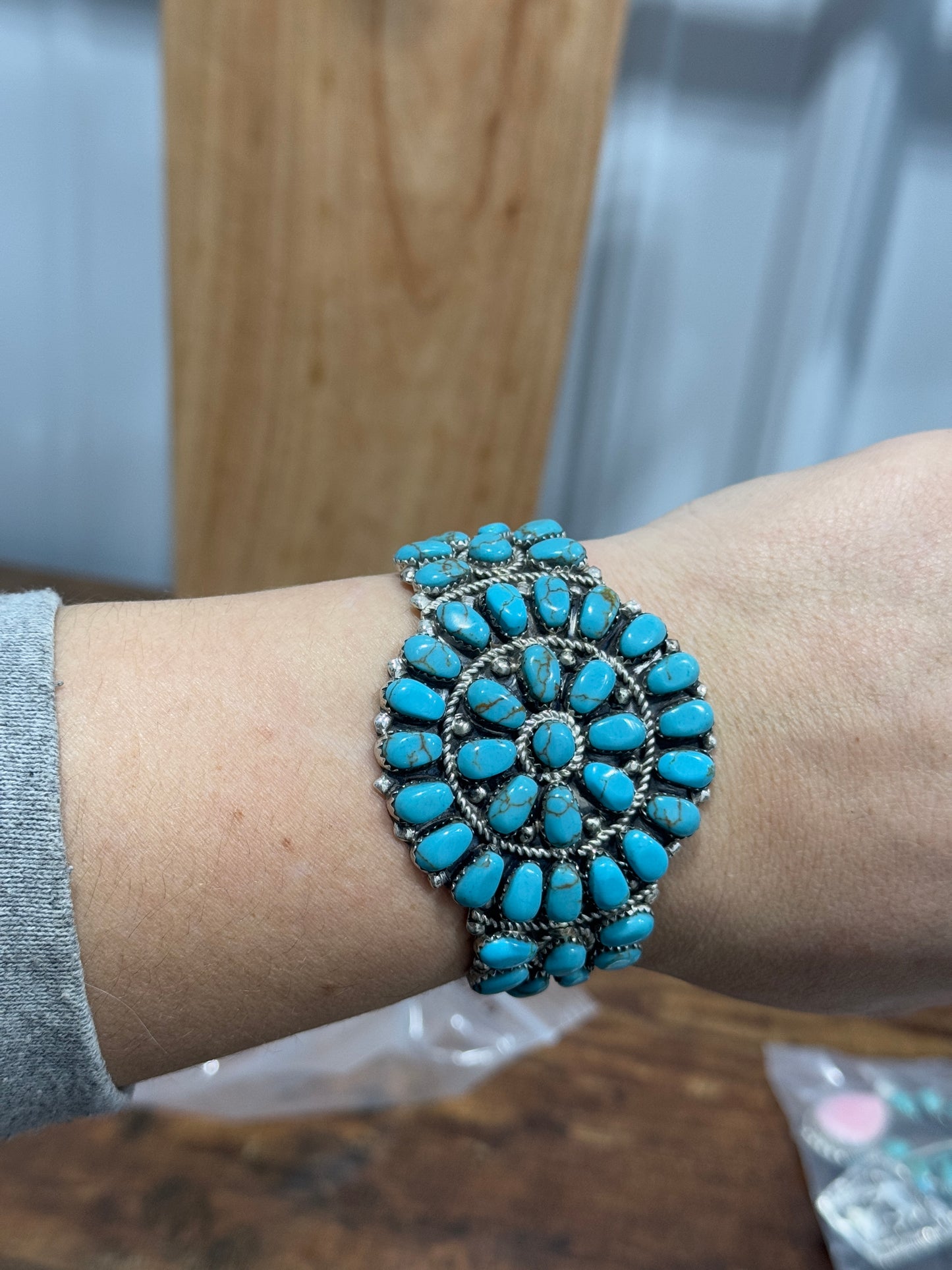 Kingman Turquoise Cluster Cuff