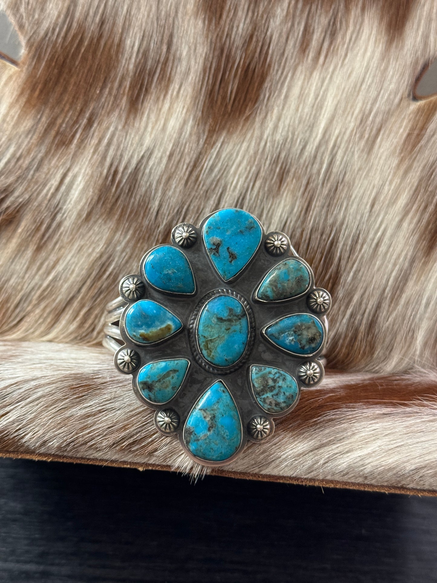 Kingman Turquoise Cluster Cuff